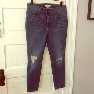 Madewell 9” high rise skinny cropped jeans